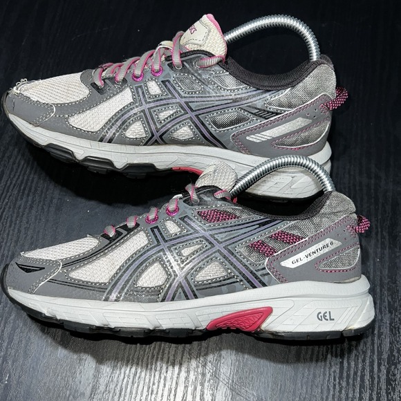 Asics Shoes - ASICS‎ T7G6N Gel-Venture 6 Women's Running Shoes Size 6.5 Gray Pink,